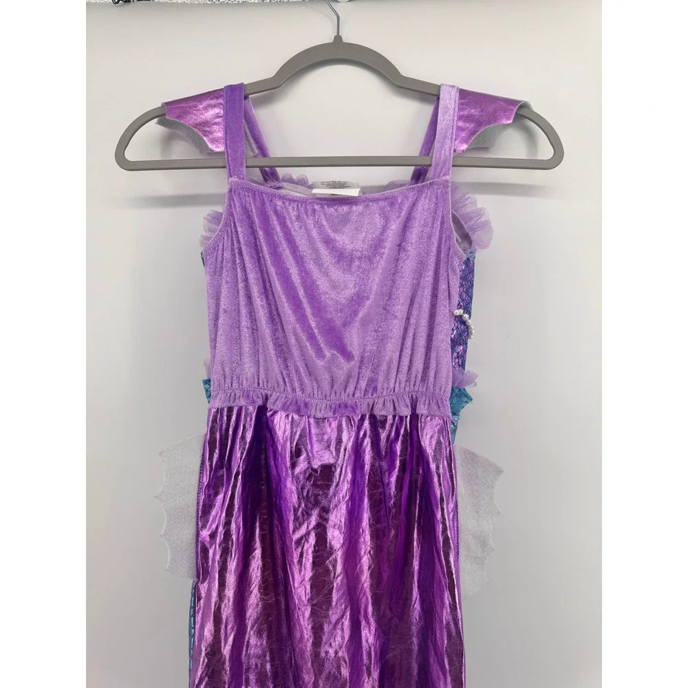 Teetot Mermaid Costume Dress Purple Teal Metallic Size 7-8 Dress Up Pretend Play